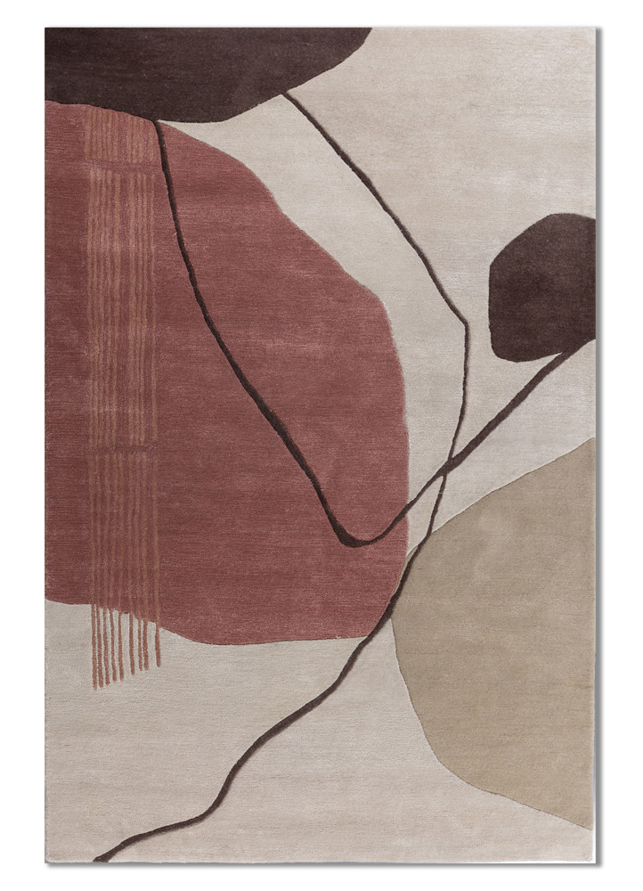ivory ivory wool and viscose hand tufted Rug