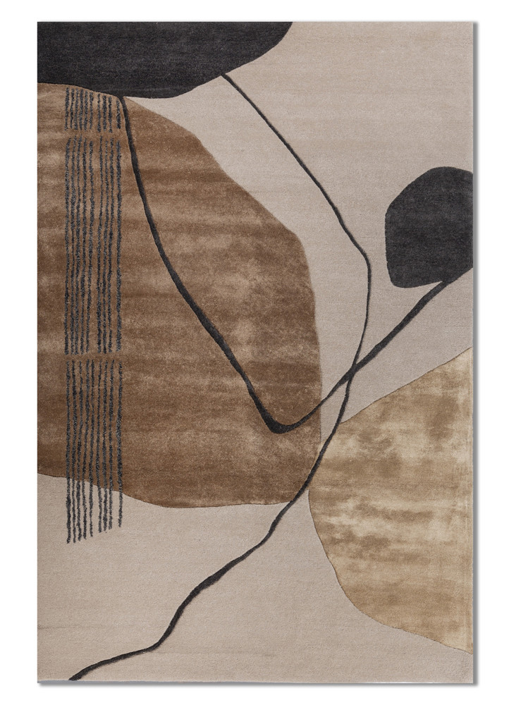 ivory ivory wool and viscose hand tufted Rug