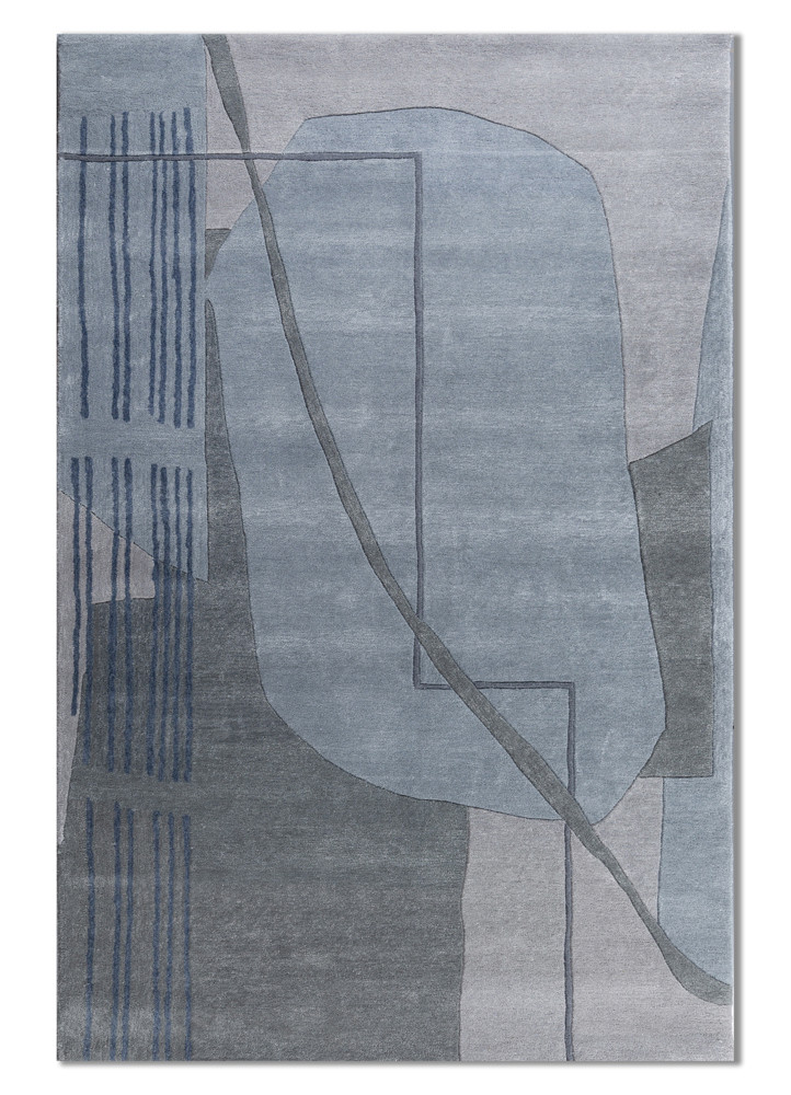modo blue wool and viscose hand tufted Rug - HeadShot modo blue wool and viscose hand tufted Rug - HeadShot