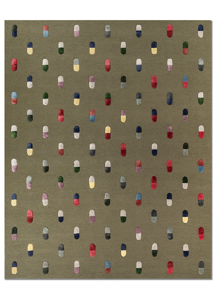 placebo green wool and viscose hand tufted Rug - HeadShot placebo green wool and viscose hand tufted Rug - HeadShot