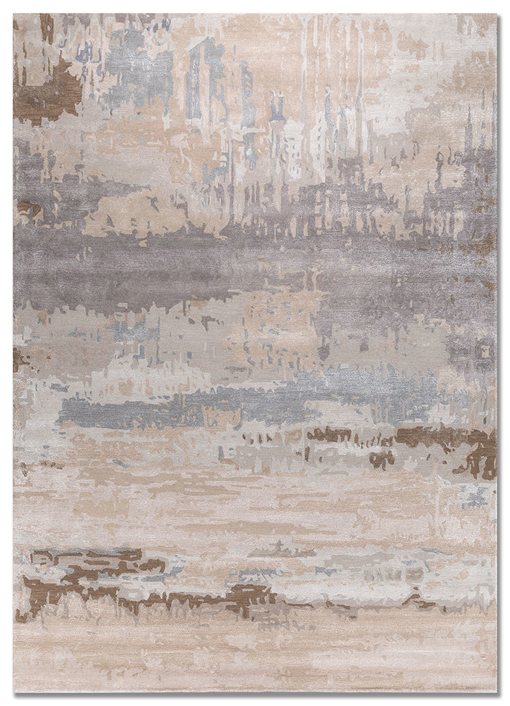 genesis grey and black wool and viscose hand tufted Rug - HeadShot genesis grey and black wool and viscose hand tufted Rug - HeadShot