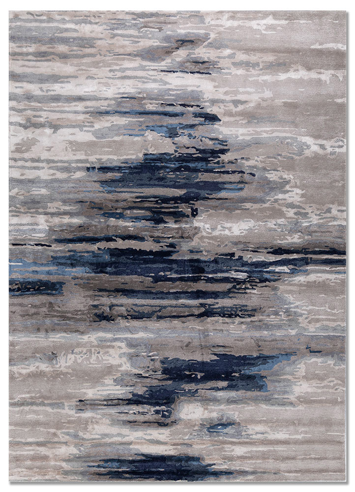 genesis grey and black wool and viscose hand tufted Rug - HeadShot genesis grey and black wool and viscose hand tufted Rug - HeadShot