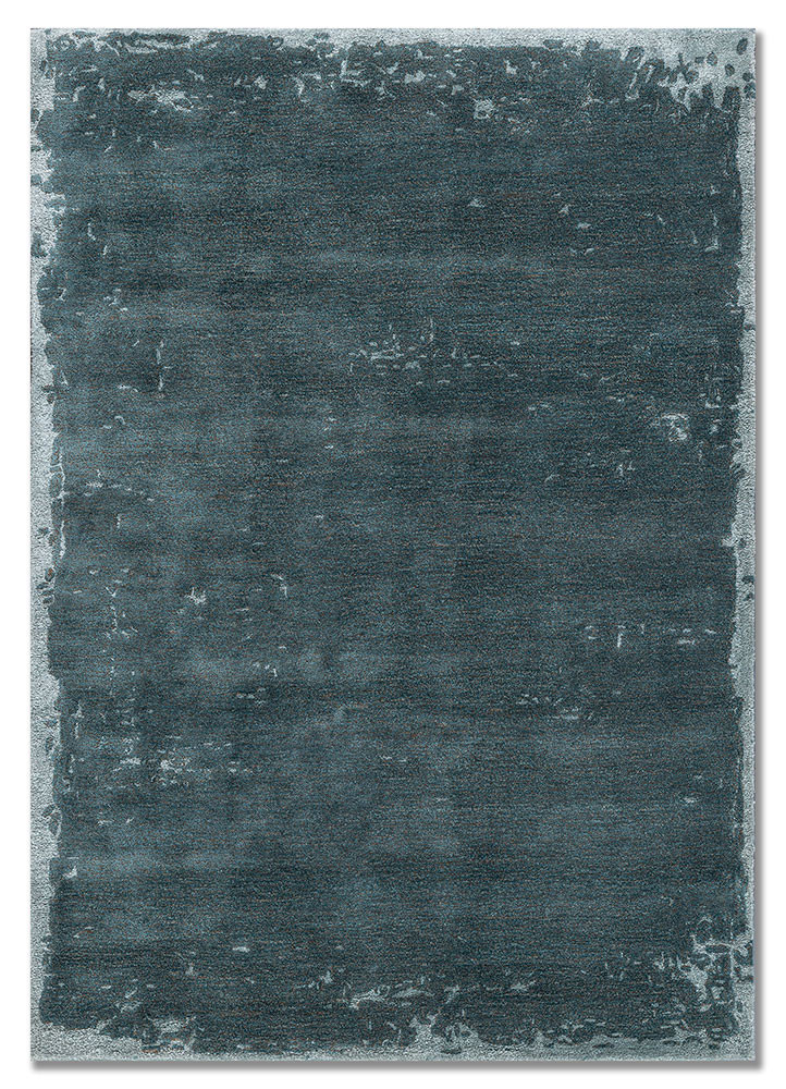 white noise blue wool and viscose hand tufted Rug - HeadShot white noise blue wool and viscose hand tufted Rug - HeadShot