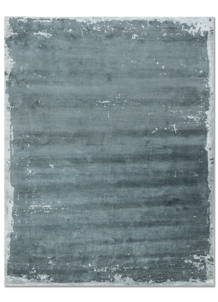 white noise blue wool and viscose hand tufted Rug - HeadShot white noise blue wool and viscose hand tufted Rug - HeadShot