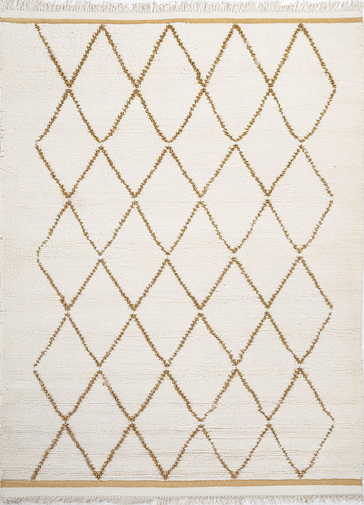 aprezo ivory wool hand loom Rug - HeadShot