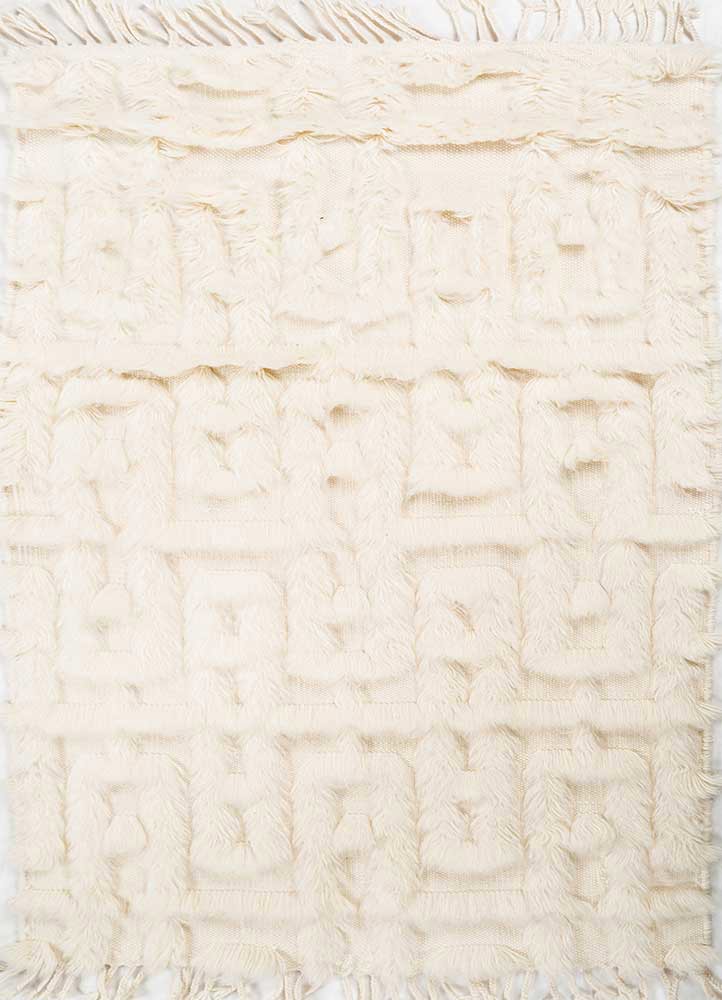 zuri ivory wool hand knotted Rug - HeadShot