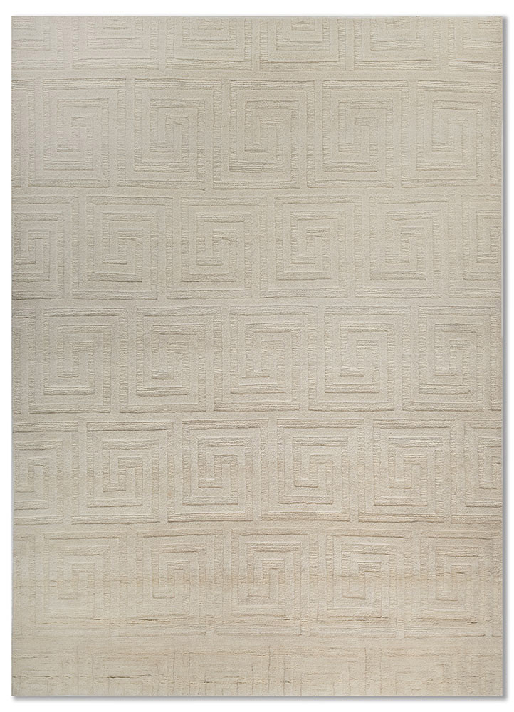 zuri ivory wool hand knotted Rug