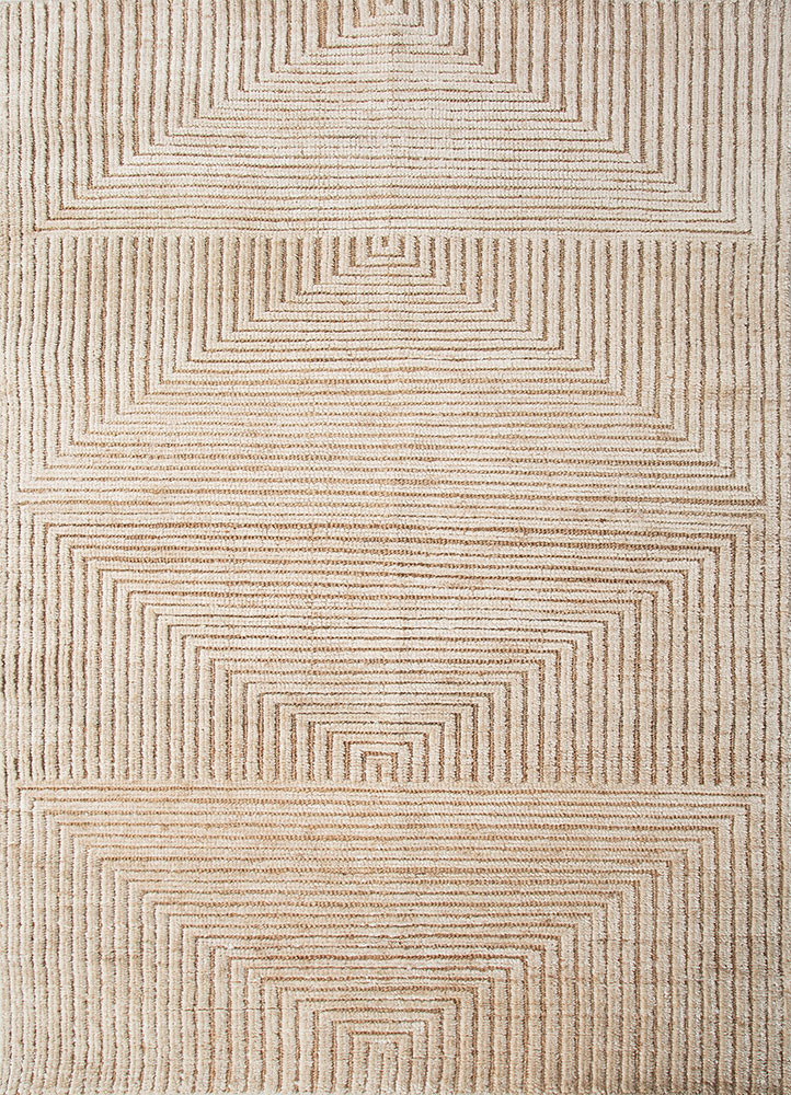 aprezo ivory bamboo silk hand knotted Rug - HeadShot