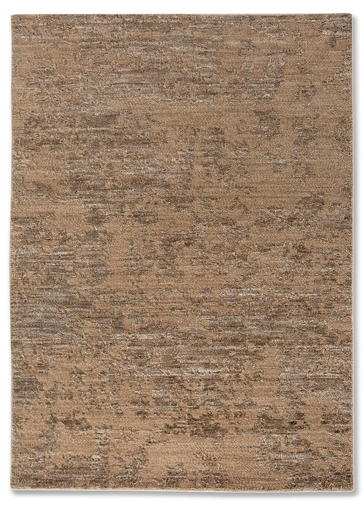 uvenuti beige and brown wool hand knotted Rug - HeadShot
