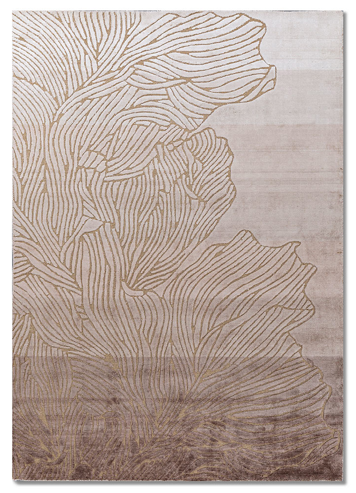 azalea gold bamboo silk and zari hand loom Rug - HeadShot azalea gold bamboo silk and zari hand loom Rug - HeadShot