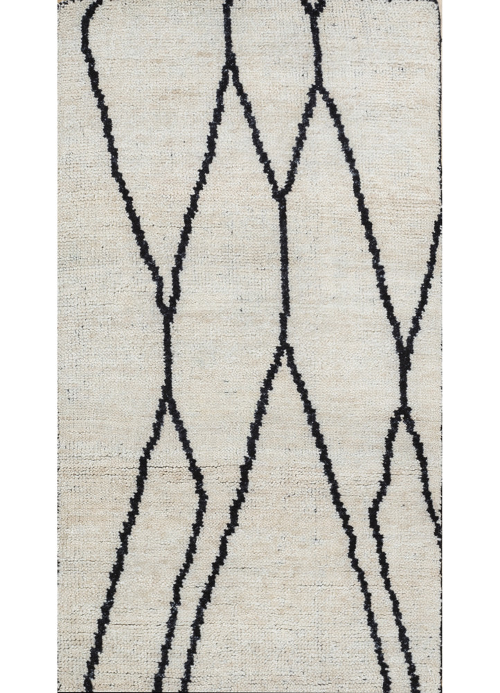 zuri ivory wool hand knotted Rug - HeadShot