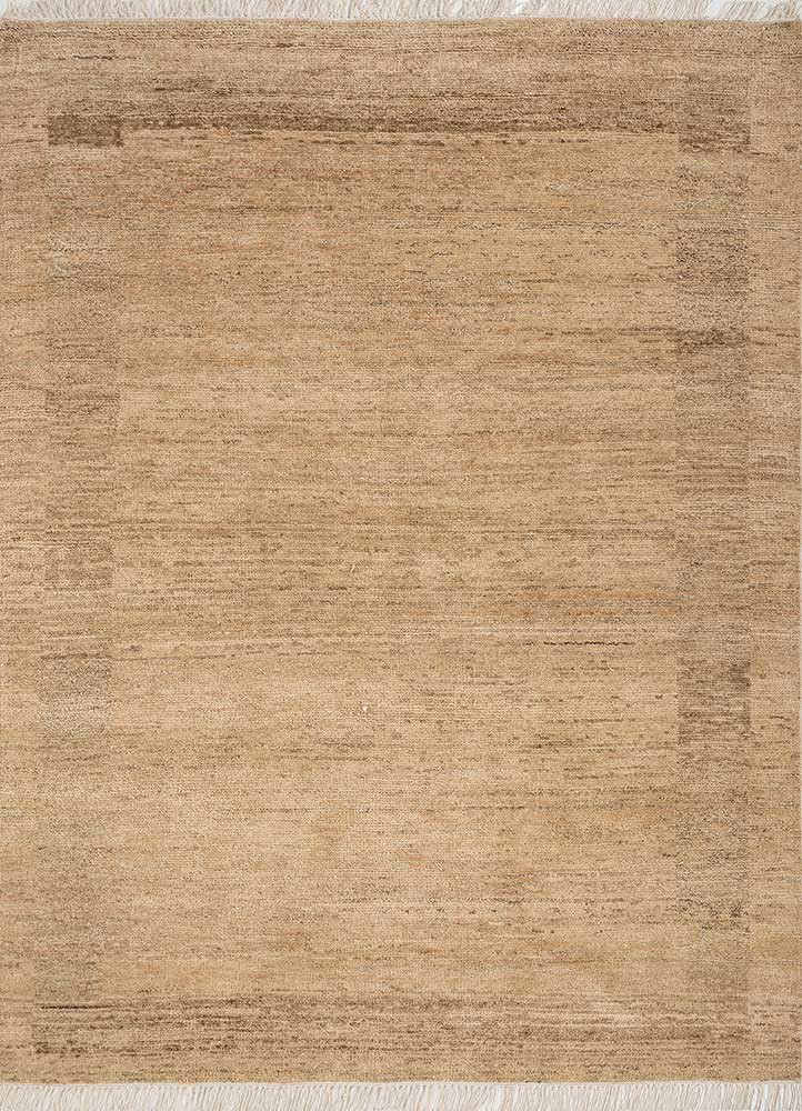 manifest beige and brown afghan wool hand knotted Rug - HeadShot