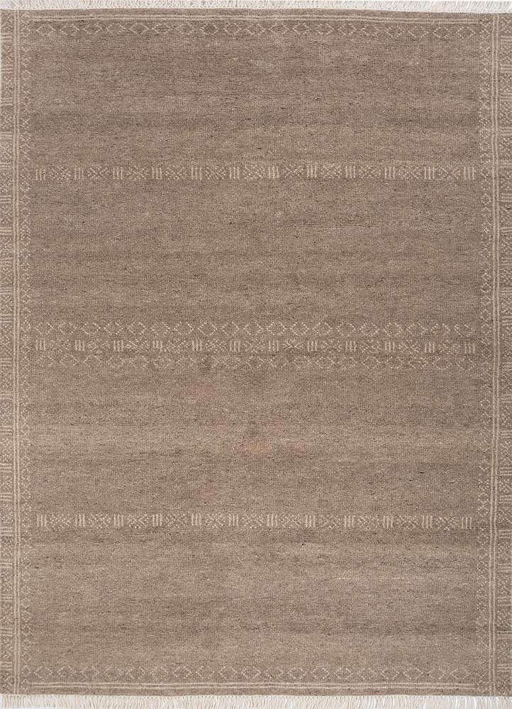 thyme beige and brown afghan wool hand knotted Rug - HeadShot thyme beige and brown afghan wool hand knotted Rug - HeadShot