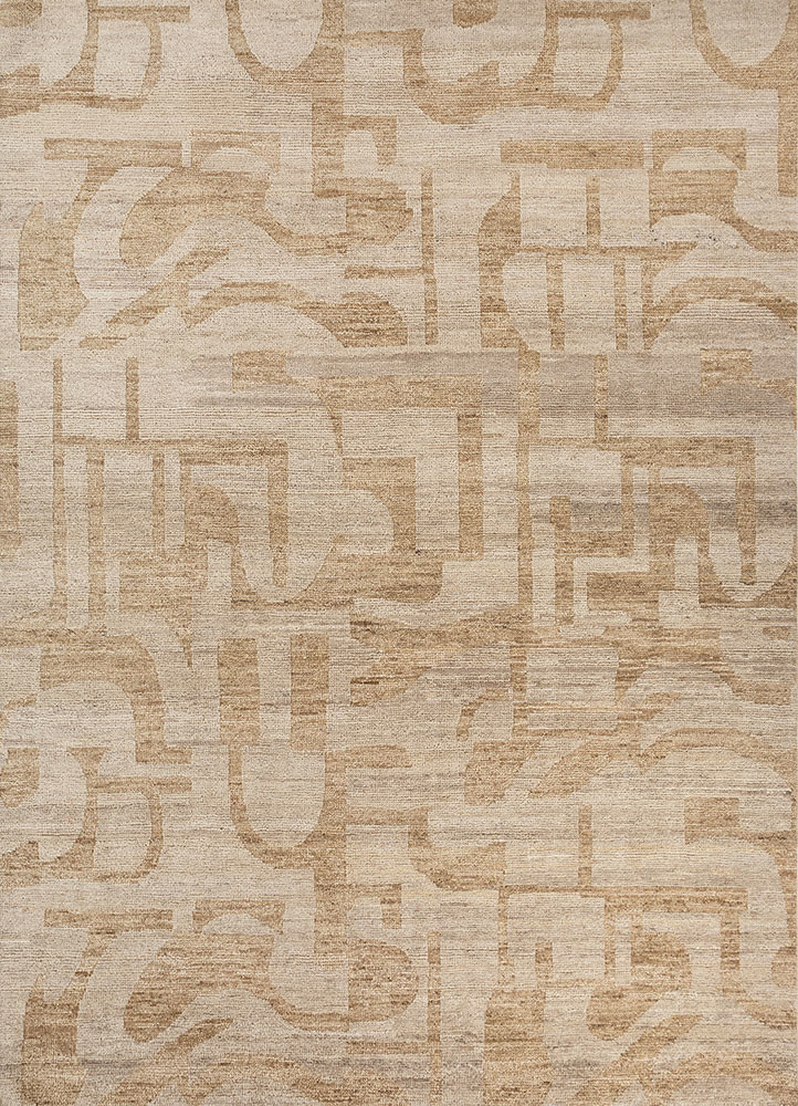 manifest beige and brown afghan wool hand knotted Rug - HeadShot manifest beige and brown afghan wool hand knotted Rug - HeadShot