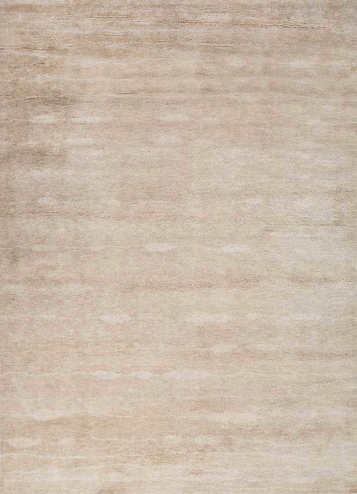 hula beige and brown wool hand knotted Rug - HeadShot