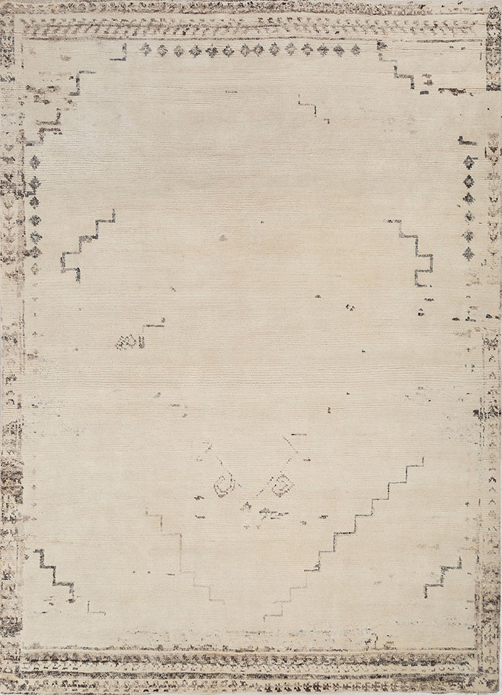 thyme ivory wool hand knotted Rug - HeadShot thyme ivory wool hand knotted Rug - HeadShot