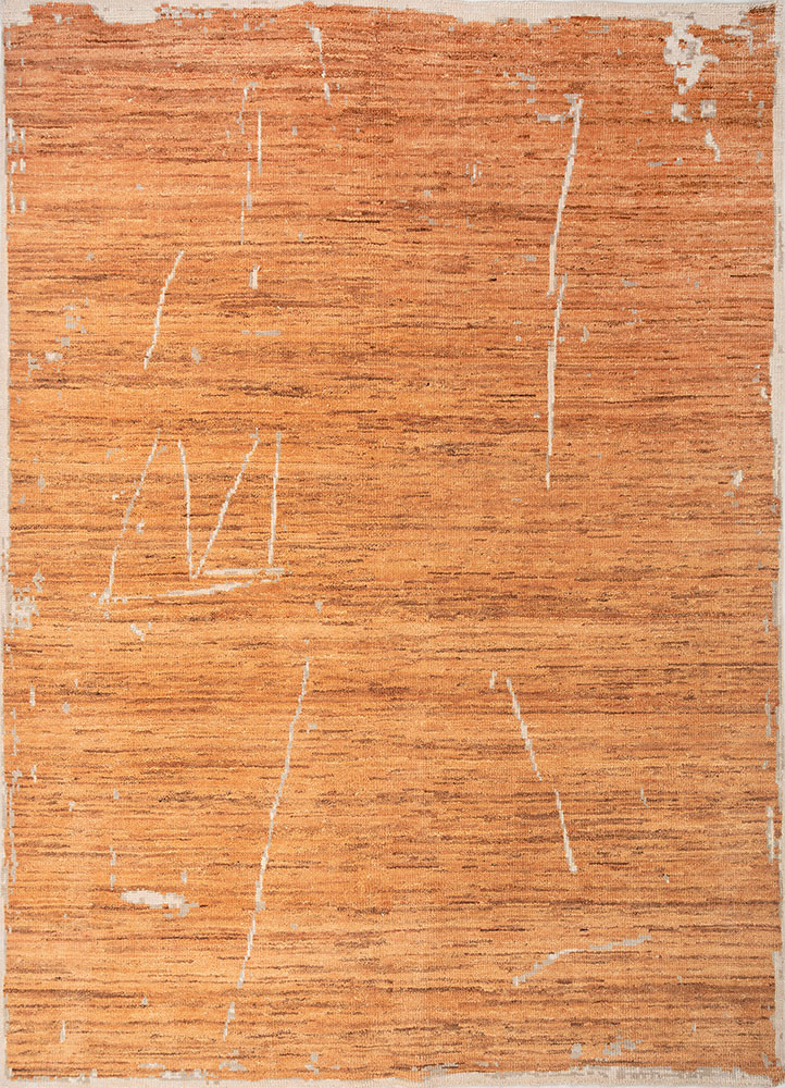 entropy red and orange wool hand knotted Rug - HeadShot entropy red and orange wool hand knotted Rug - HeadShot