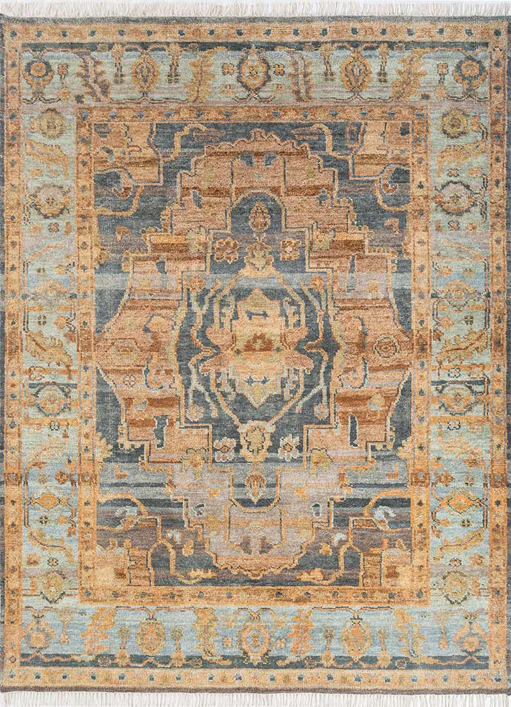 viscaya blue wool hand knotted Rug - HeadShot viscaya blue wool hand knotted Rug - HeadShot