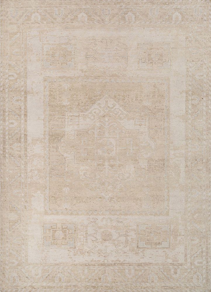 thyme ivory wool hand knotted Rug - HeadShot thyme ivory wool hand knotted Rug - HeadShot