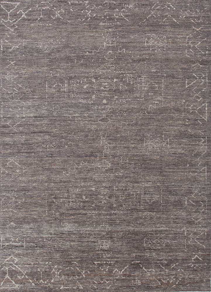  grey and black wool hand knotted Rug