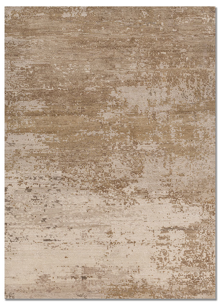 aprezo ivory wool and bamboo silk hand knotted Rug - HeadShot