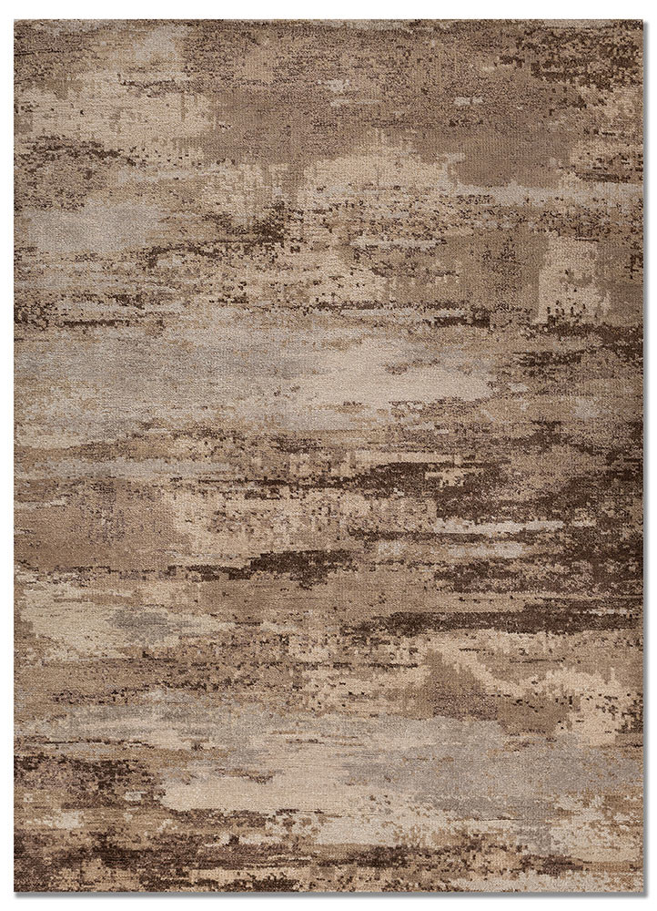 aprezo beige and brown wool and bamboo silk hand knotted Rug - HeadShot aprezo beige and brown wool and bamboo silk hand knotted Rug - HeadShot