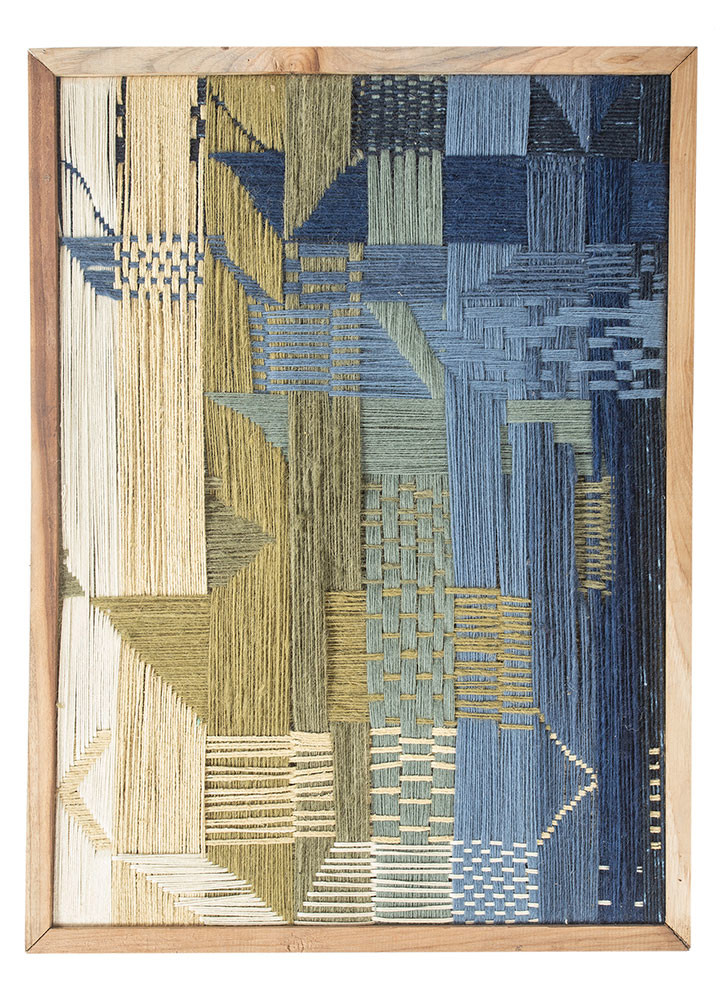wall installation blue wool and silk wall art WALL ART & TAPESTRY - HeadShot
