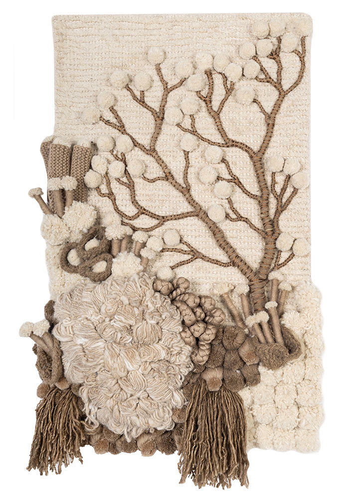 wall art ivory wool & bamboo silk & zari wall art WALL ART & TAPESTRY - HeadShot