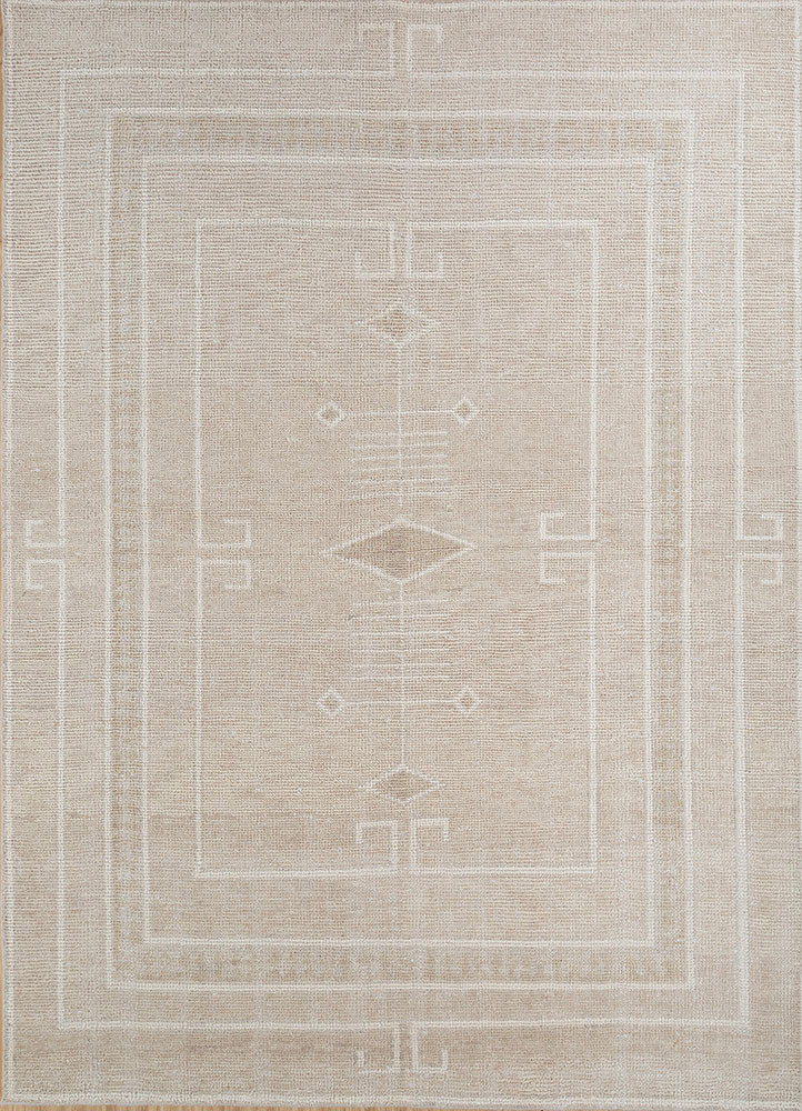 thyme ivory wool hand knotted Rug - HeadShot