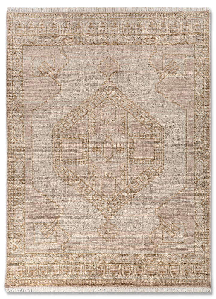 thyme ivory wool hand knotted Rug - HeadShot