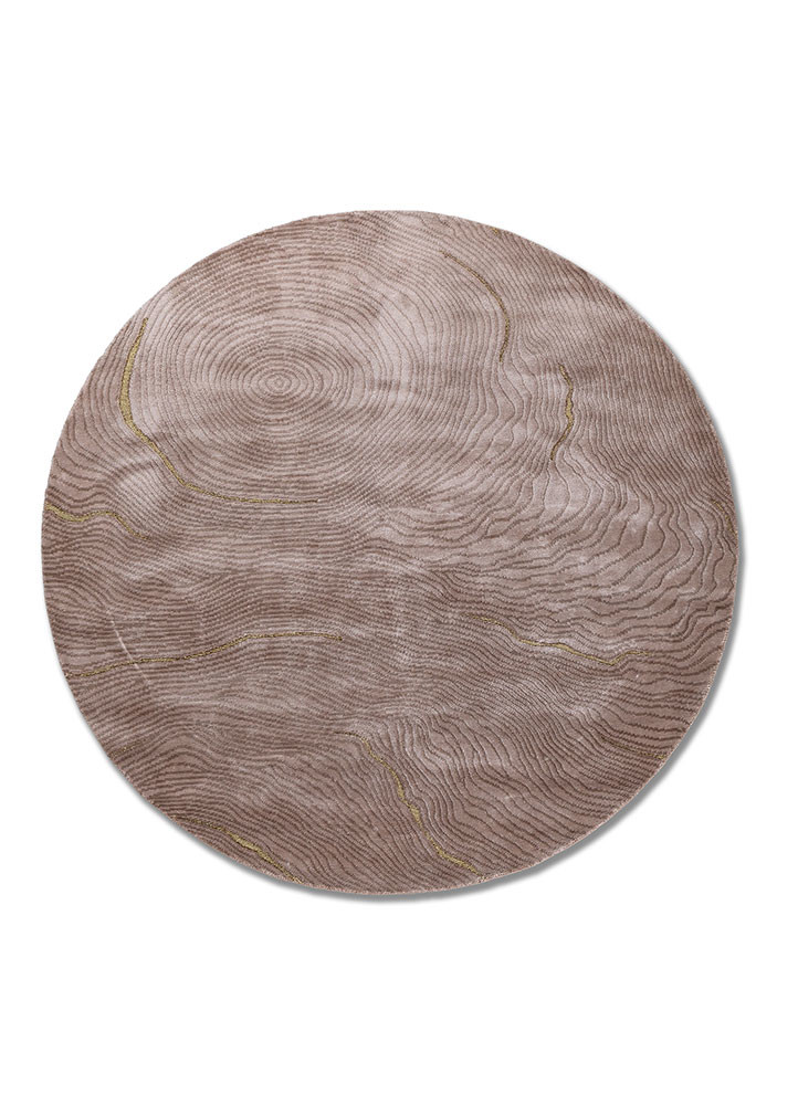 azalea beige and brown bamboo silk and zari hand knotted Rug - HeadShot