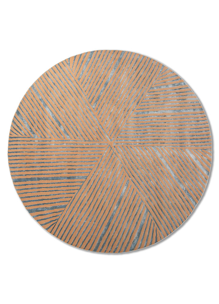 azalea red and orange wool and bamboo silk hand knotted Rug - HeadShot