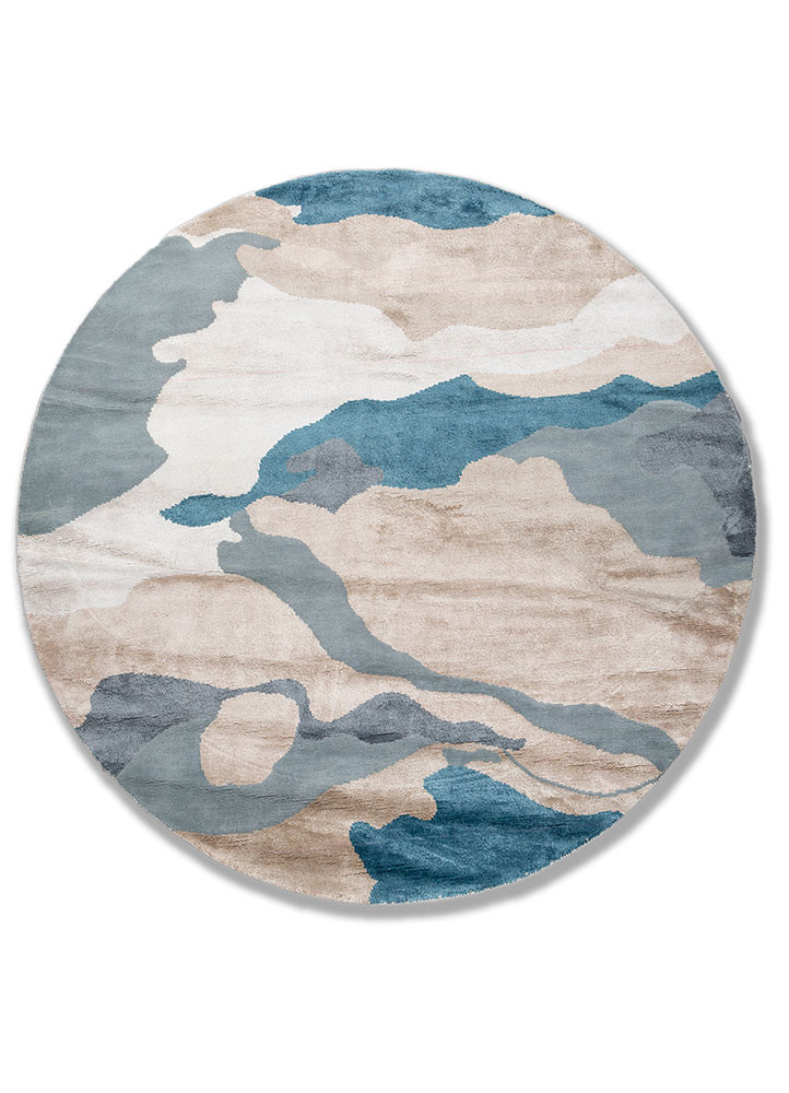 entropy ivory wool and bamboo silk hand knotted Rug - HeadShot entropy ivory wool and bamboo silk hand knotted Rug - HeadShot