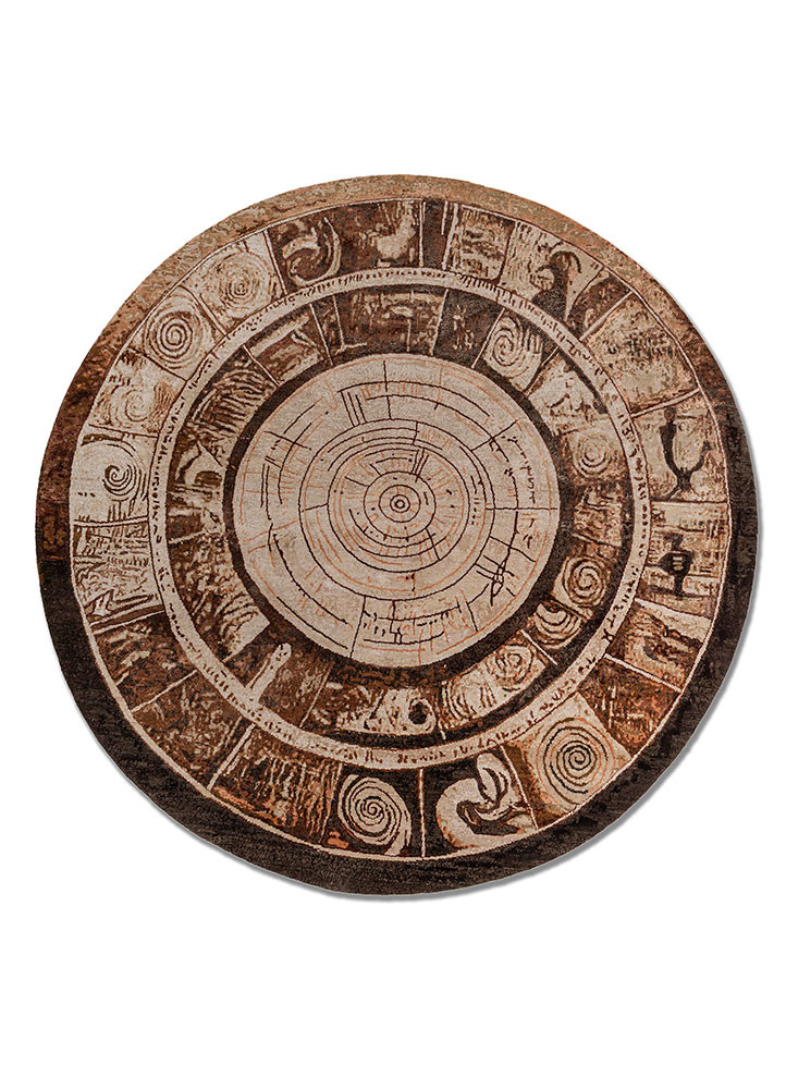 whispers of the desert red and orange wool and bamboo silk hand knotted Rug - HeadShot