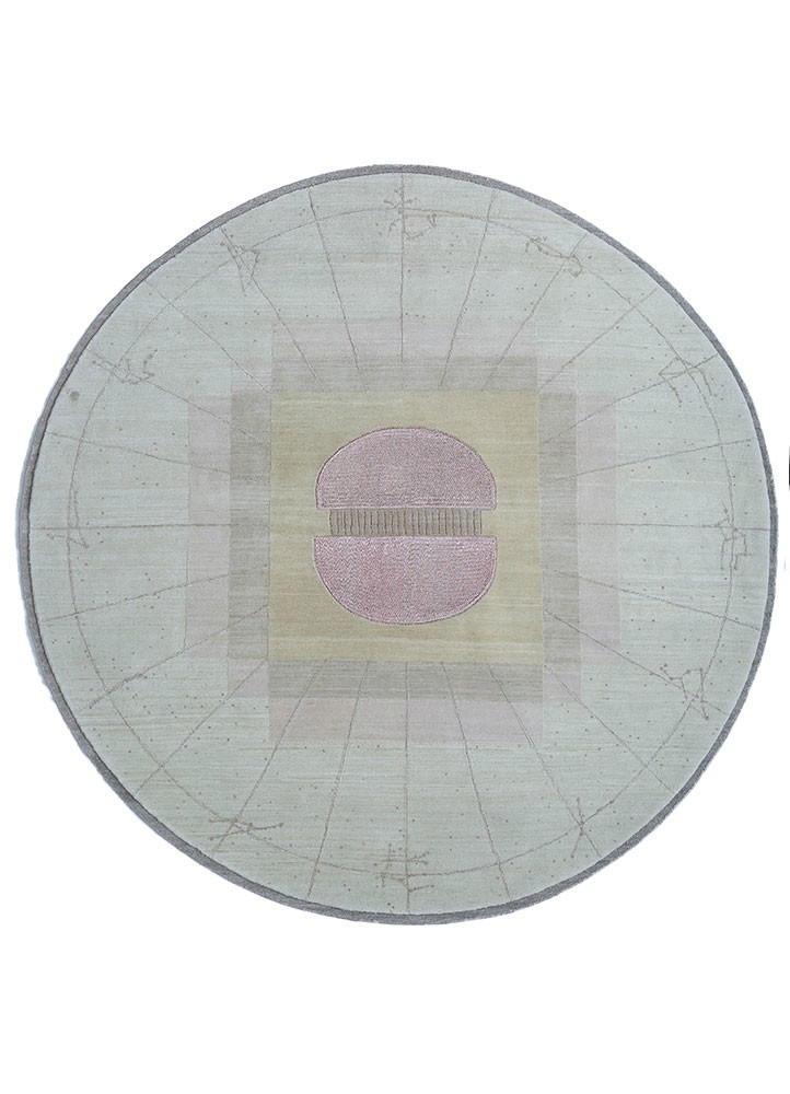 brahmaand ivory wool hand knotted Rug - HeadShot