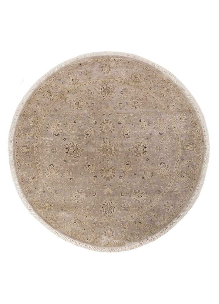  grey and black silk hand knotted Rug