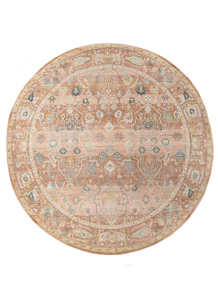 someplace in time red and orange afghan wool hand knotted Rug - HeadShot
