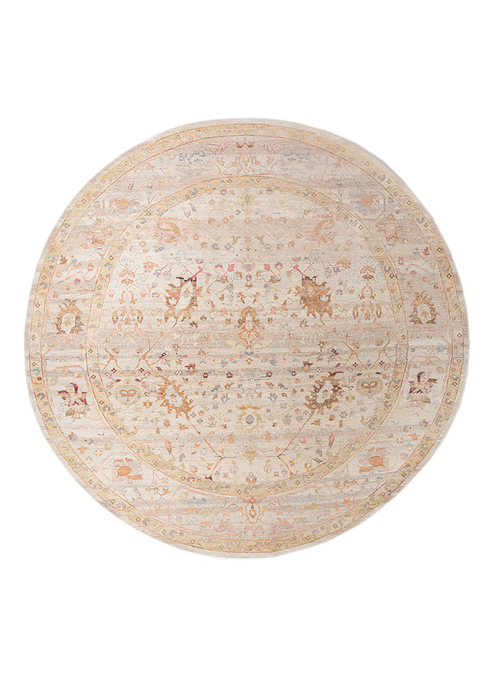 someplace in time ivory afghan wool hand knotted Rug