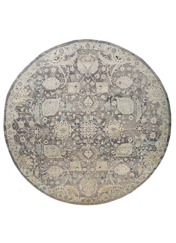 viscaya blue afghan wool and silk hand knotted Rug - HeadShot viscaya blue afghan wool and silk hand knotted Rug - HeadShot