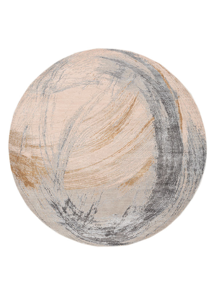  red and orange wool and bamboo silk hand knotted Rug