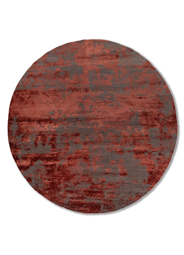  grey and black wool and bamboo silk hand knotted Rug