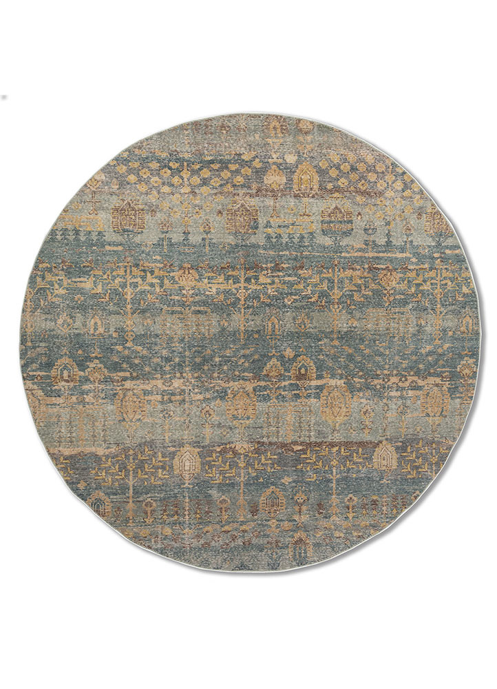 viscaya blue wool hand knotted Rug - HeadShot viscaya blue wool hand knotted Rug - HeadShot