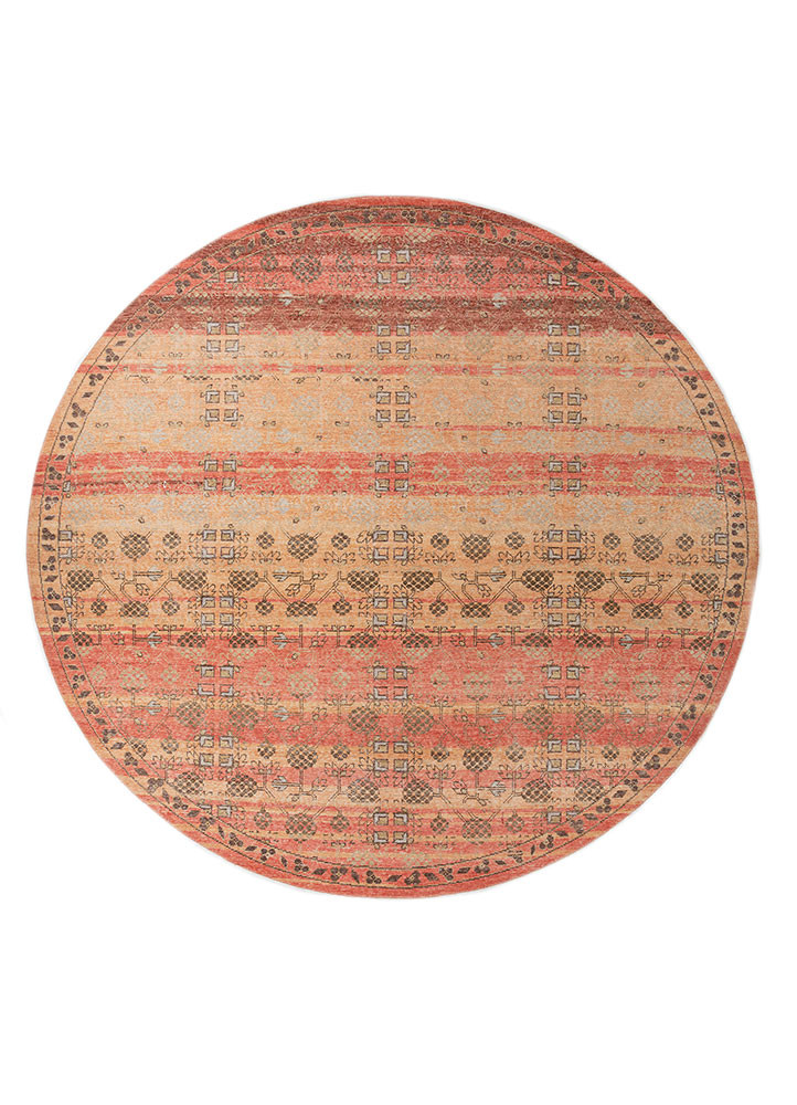erbe red and orange wool hand knotted Rug - HeadShot erbe red and orange wool hand knotted Rug - HeadShot