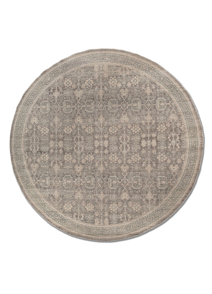 erbe grey and black wool hand knotted Rug - HeadShot erbe grey and black wool hand knotted Rug - HeadShot