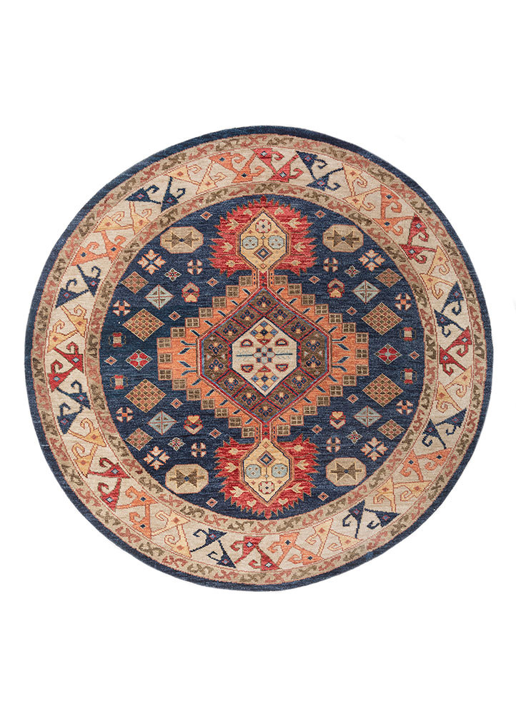 savana blue wool hand knotted Rug - HeadShot savana blue wool hand knotted Rug - HeadShot