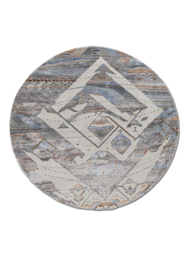 manchaha blue wool and bamboo silk hand knotted Rug - HeadShot manchaha blue wool and bamboo silk hand knotted Rug - HeadShot