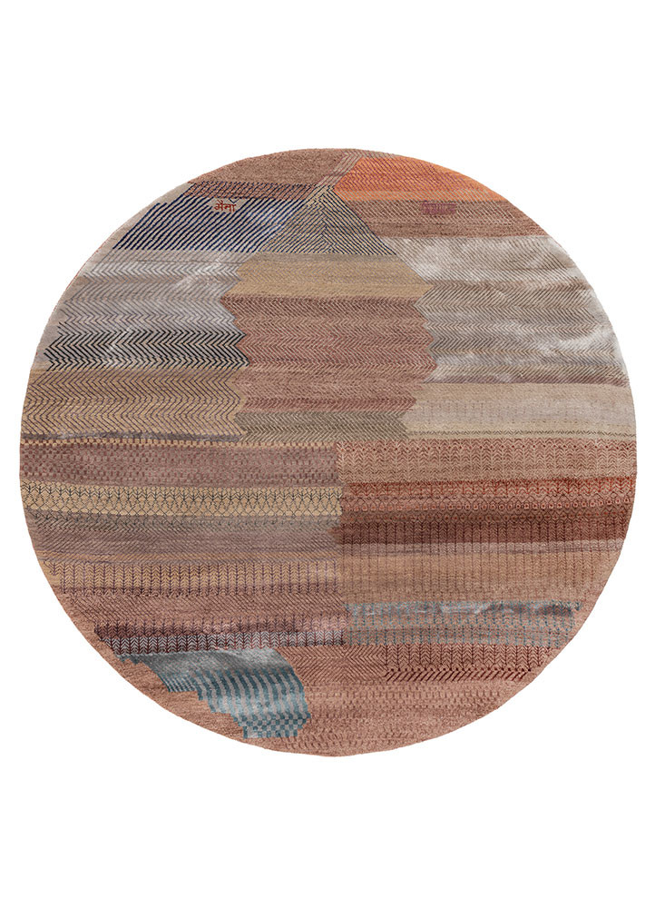 manchaha red and orange wool and bamboo silk hand knotted Rug - HeadShot manchaha red and orange wool and bamboo silk hand knotted Rug - HeadShot