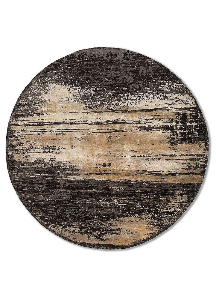  blue wool and bamboo silk hand knotted Rug