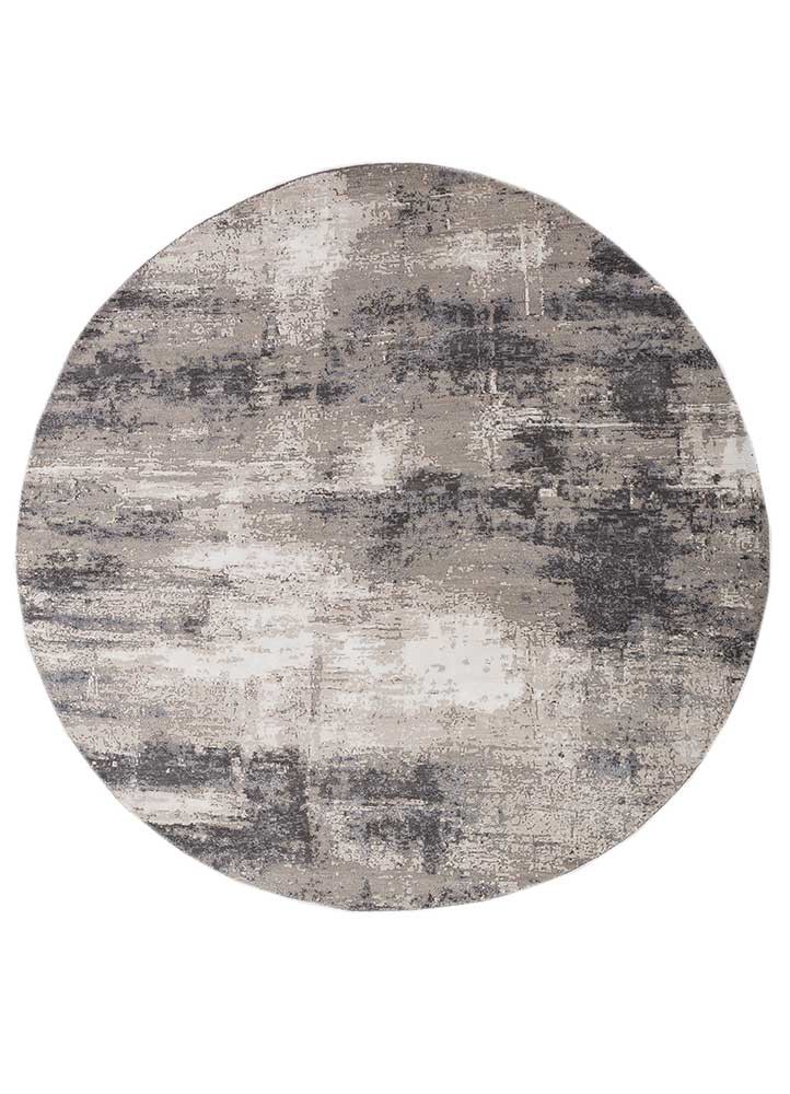 uvenuti grey and black wool and bamboo silk hand knotted Rug - HeadShot