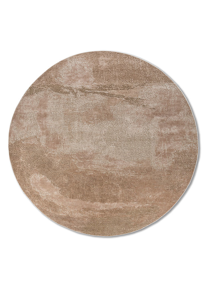 uvenuti beige and brown wool and bamboo silk hand knotted Rug - HeadShot